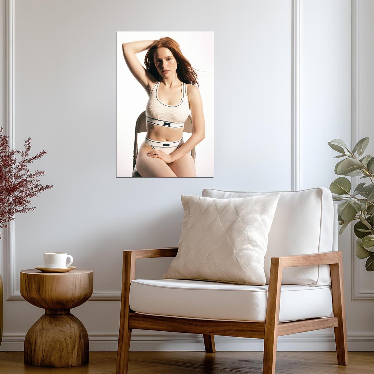 Madelaine Petsch in White Sportswear Poster | Actress Wall Art Print - Celebrities Poster