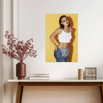 Ella Purnell in White Top and Jeans Poster | Actress Wall Art Print - Celebrities Poster