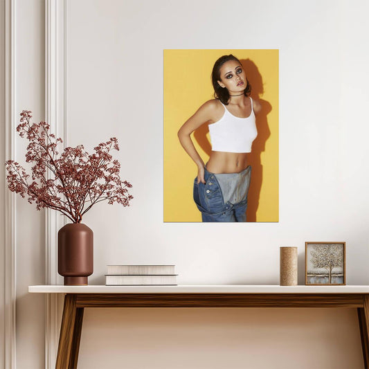 Ella Purnell in White Top and Jeans Poster | Actress Wall Art Print - Celebrities Poster