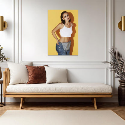 Ella Purnell in White Top and Jeans Poster | Actress Wall Art Print - Celebrities Poster