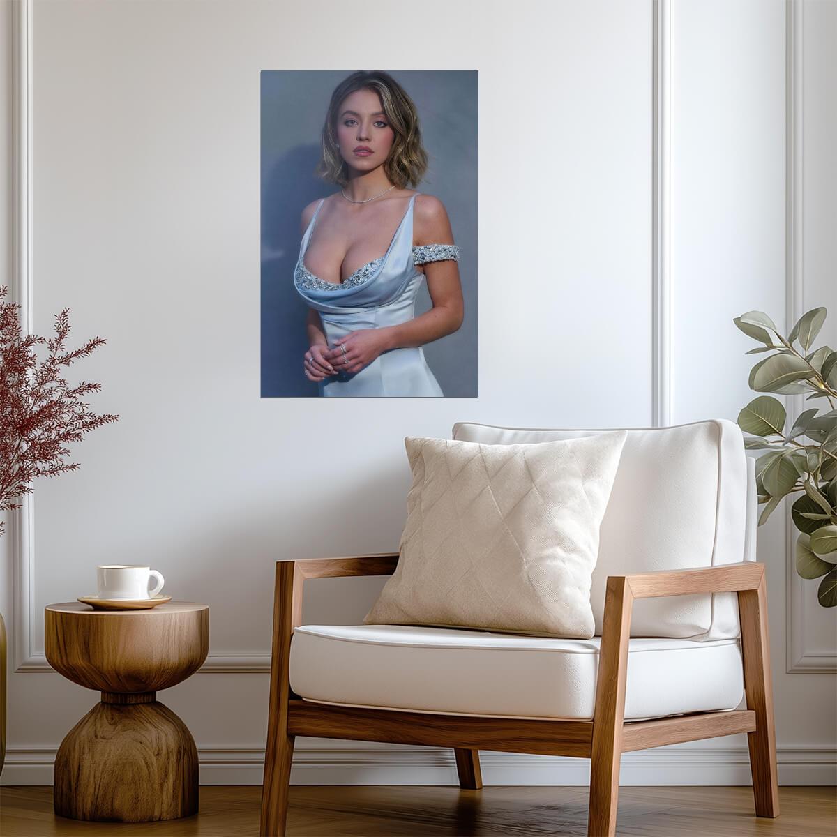 Sydney Sweeney in Light Blue Dress Poster | Actress Wall Art Print - Celebrities Poster