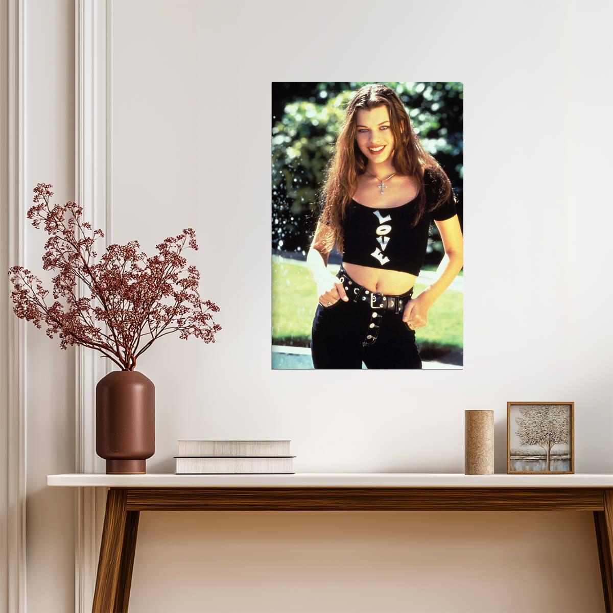 Milla Jovovich in Grunge Outfit Poster | Actress Wall Art Print - Celebrities Poster