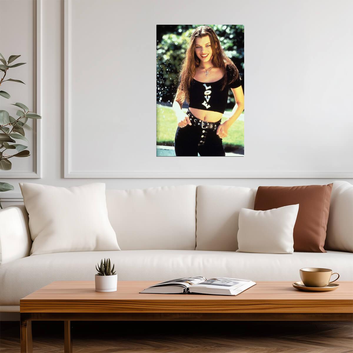 Milla Jovovich in Grunge Outfit Poster | Actress Wall Art Print - Celebrities Poster