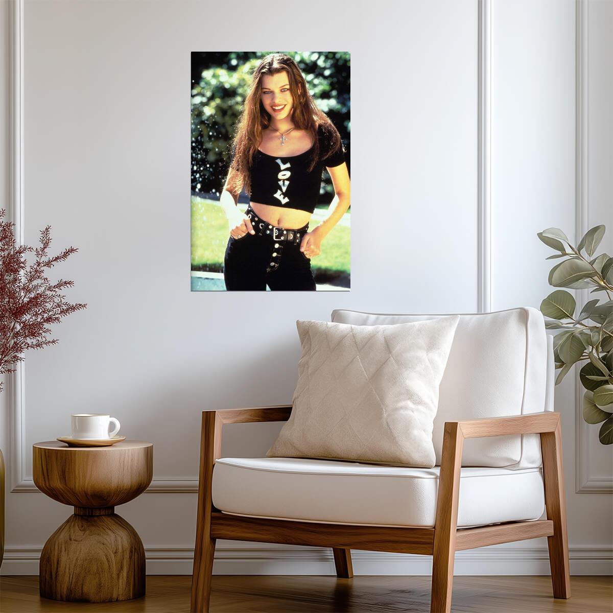 Milla Jovovich in Grunge Outfit Poster | Actress Wall Art Print - Celebrities Poster
