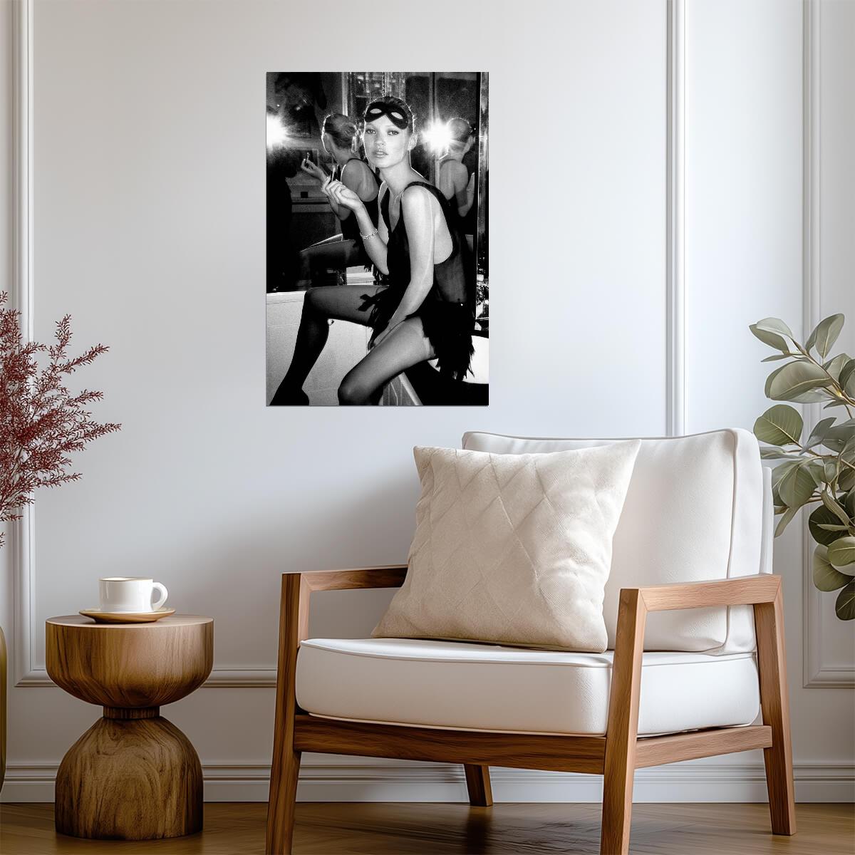 Kate Moss Backstage Fashion Poster | Black and White 2006 Wall Art Print - Celebrities Poster