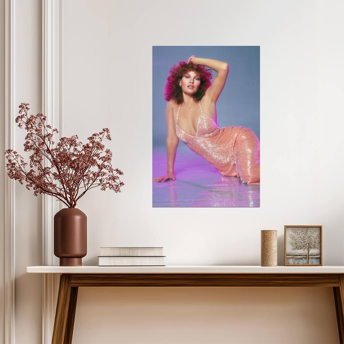 Raquel Welch in Sequined Dress Poster | Sexy Actress Wall Art Print - Celebrities Poster