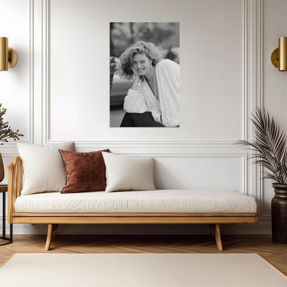 Kelly Mcgillis with Pearl Necklace Poster | Black and White 1985 Print - Celebrities Poster