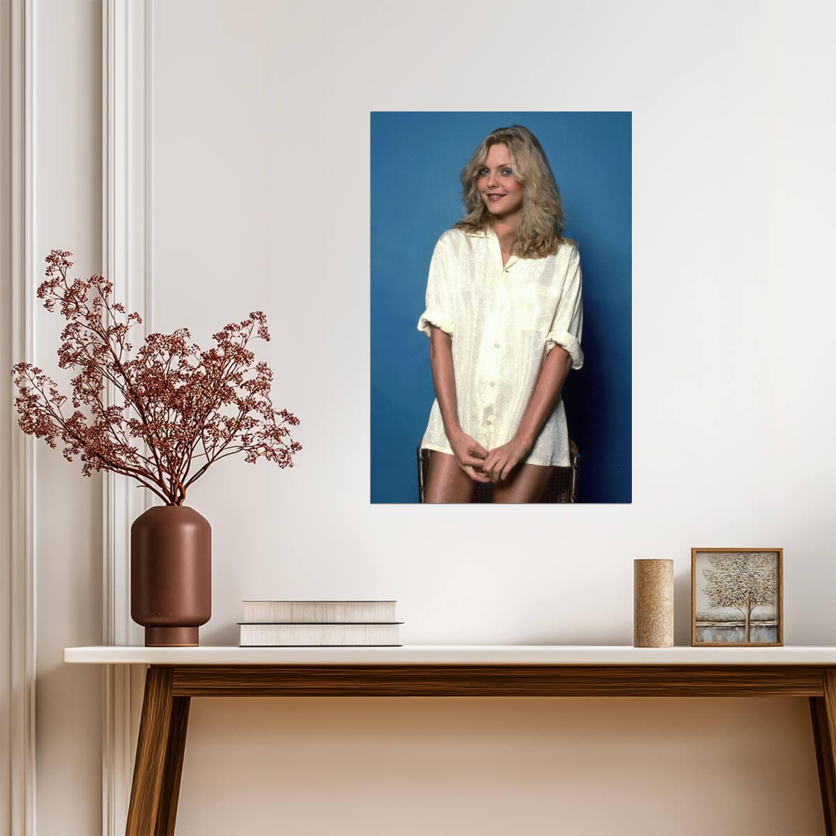 Michelle Pfeiffer in Light Shirt Poster | Vintage Wall Art Print - Celebrities Poster