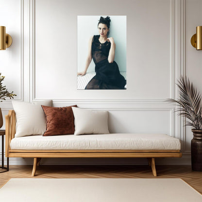 Margaret Qualley in Black Dress Poster | Actress Wall Art Print - Celebrities Poster