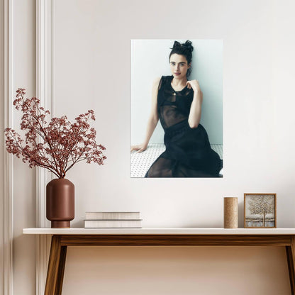 Margaret Qualley in Black Dress Poster | Actress Wall Art Print - Celebrities Poster