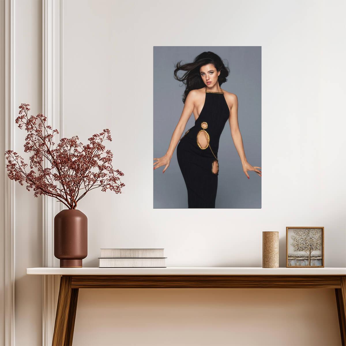 Margaret Qualley in Black Cutout Dress Poster | Actress Wall Art Print - Celebrities Poster