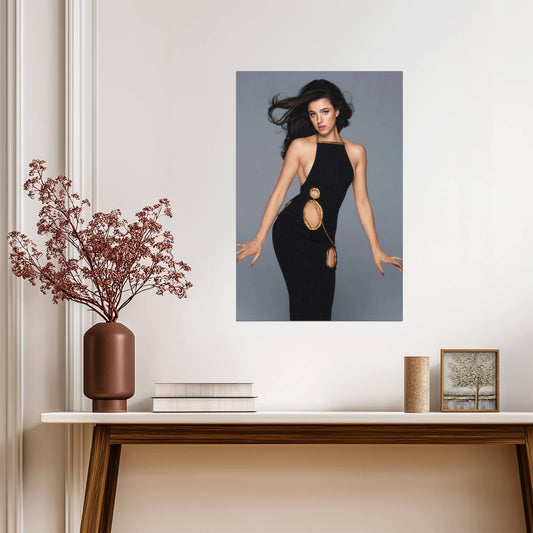 Margaret Qualley in Black Cutout Dress Poster | Actress Wall Art Print - Celebrities Poster