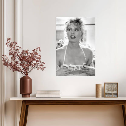 Geena Davis Black and White Portrait Poster | Décolleté Wall Art Print - Celebrities Poster