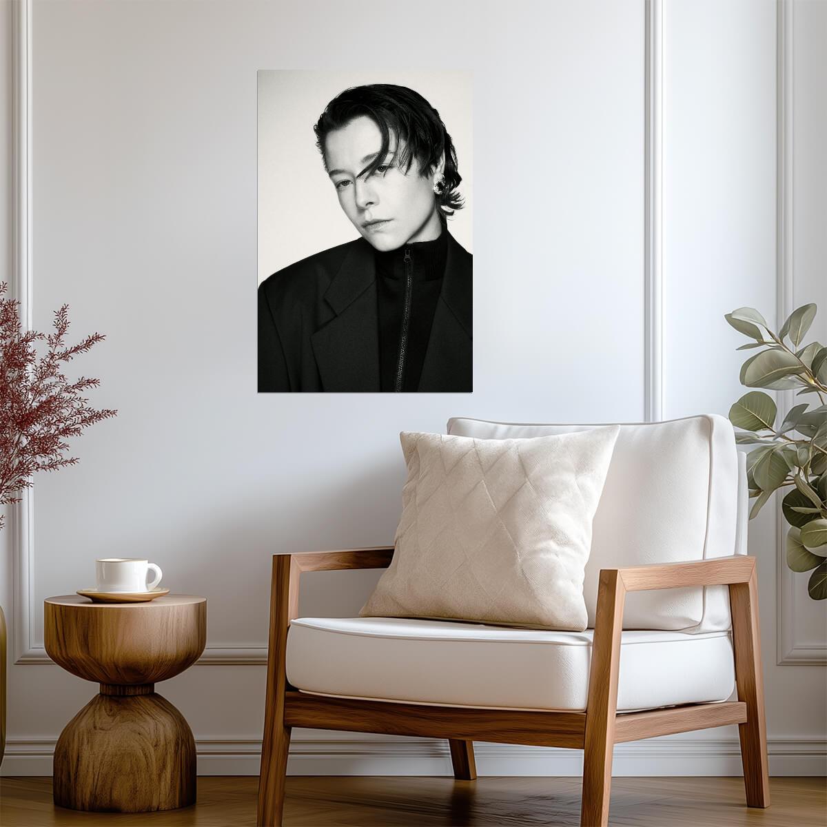 Emma D Arcy in Black Outfit Poster | Black and White Wall Art Print - Celebrities Poster