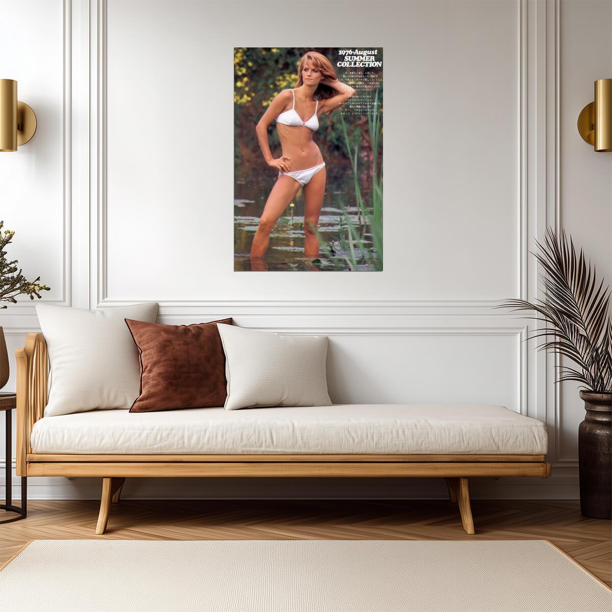 Charlotte Rampling in White Bikini Poster | 1976 Magazine Wall Art Print - Celebrities Poster