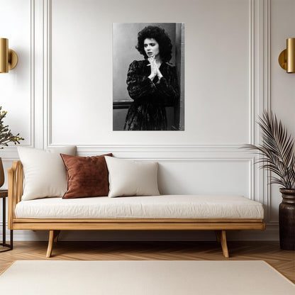 Isabella Rossellini Young Portrait Poster | Black and White Model Print - Celebrities Poster