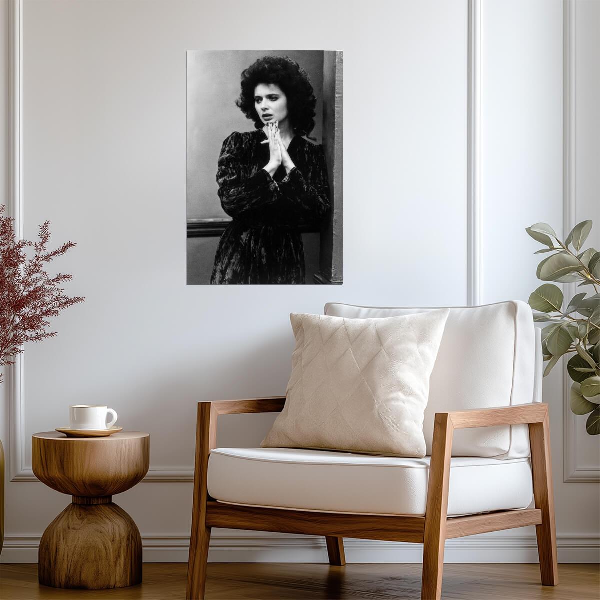 Isabella Rossellini Young Portrait Poster | Black and White Model Print - Celebrities Poster