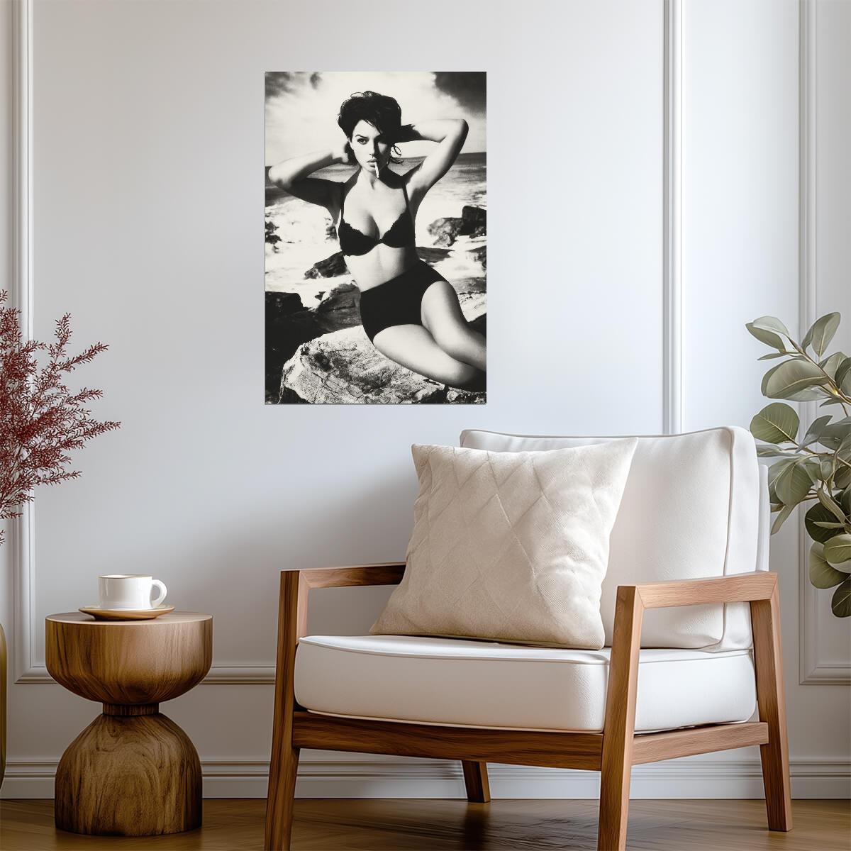 Monica Bellucci in Bikini Photoshoot Poster | Smoking Actress Wall Art Print - Celebrities Poster