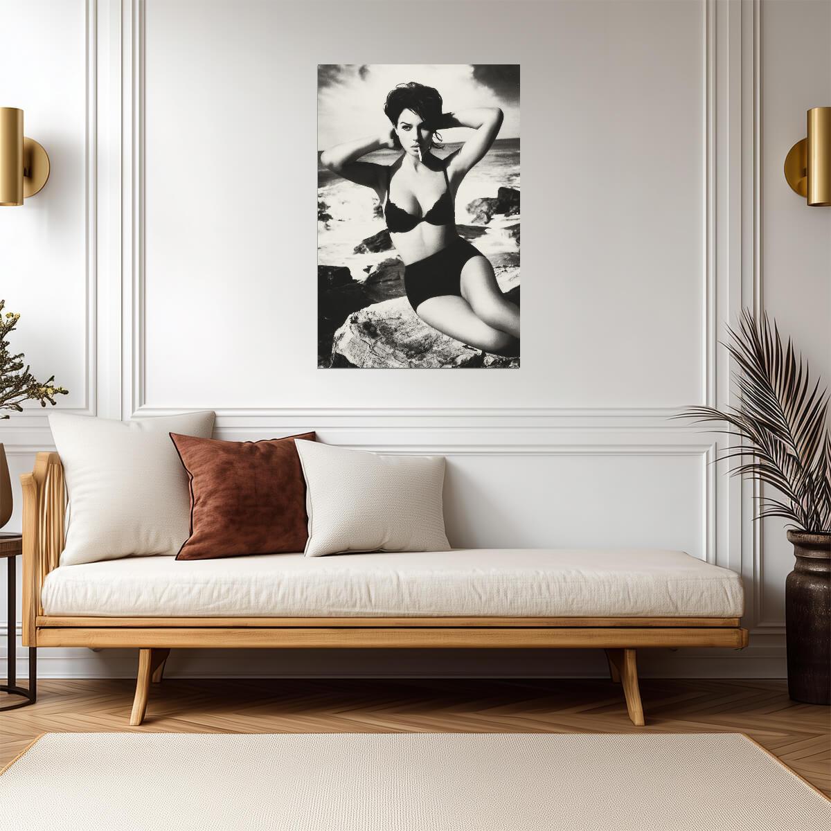 Monica Bellucci in Bikini Photoshoot Poster | Smoking Actress Wall Art Print - Celebrities Poster