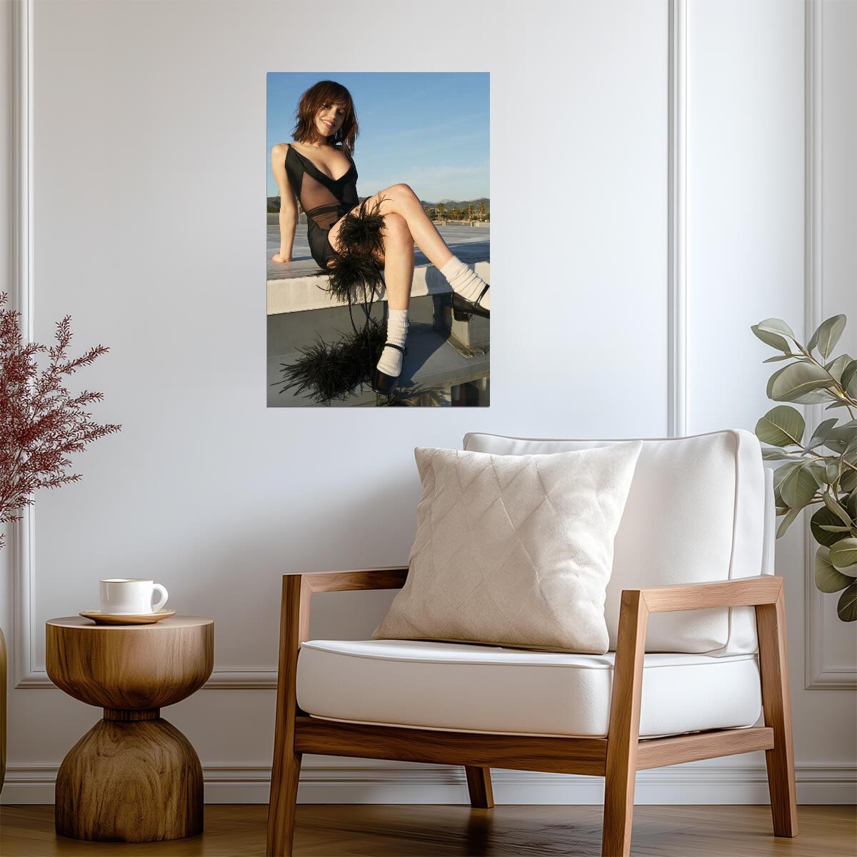Jenna Ortega in Sheer Black Outfit Poster | Actress Wall Art Print - Celebrities Poster