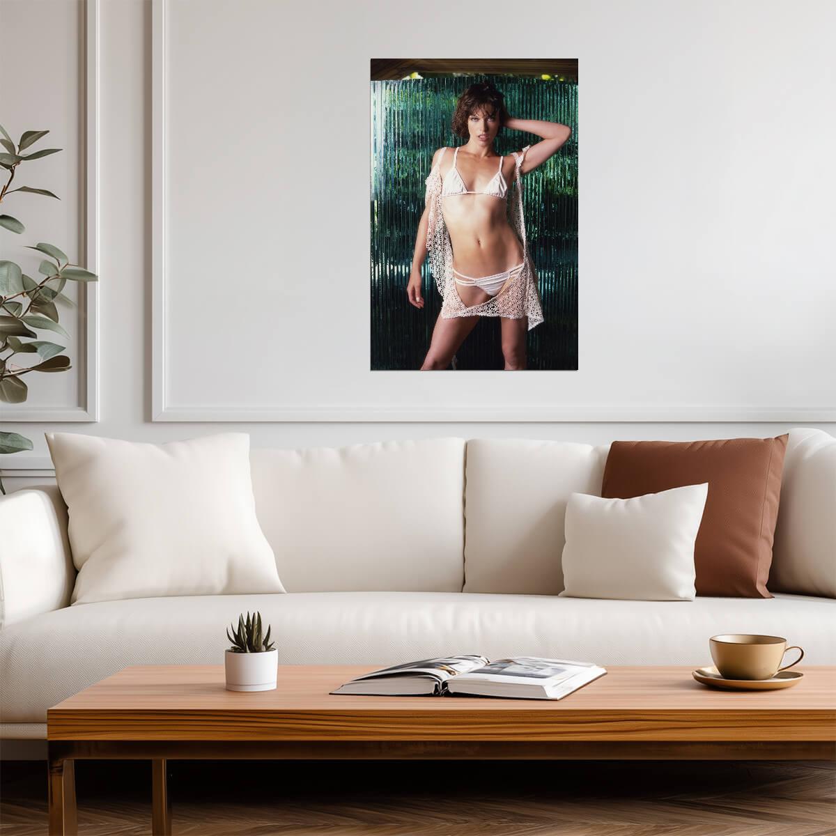 Milla Jovovich in White Bikini Poster | Sexy Actress Wall Art Print - Celebrities Poster
