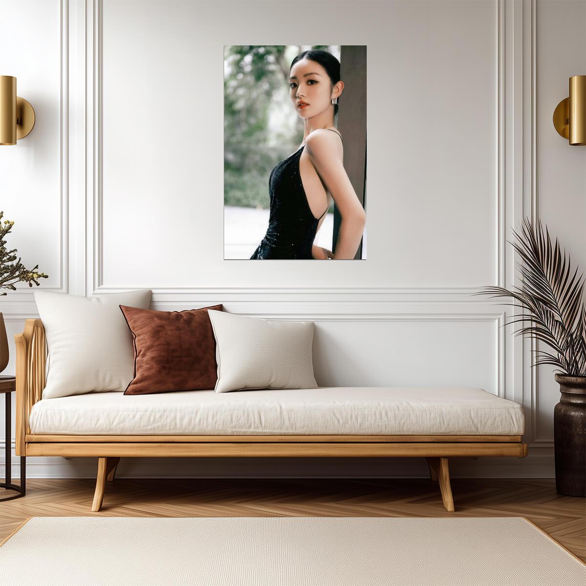 Tian Xi Wei in Black Dress Poster | Actress Wall Art Print - Celebrities Poster