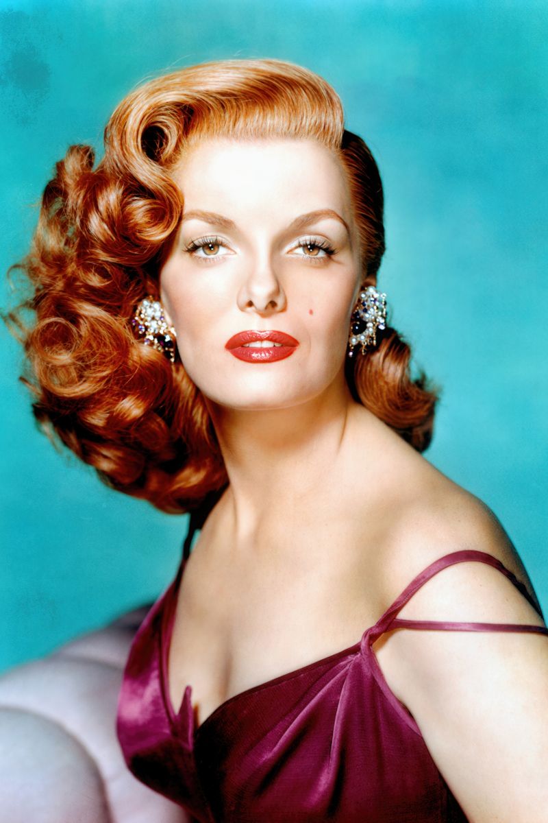 Jane Russell in Plum Dress Poster | Glamour Portrait Wall Art Print - Celebrities Poster