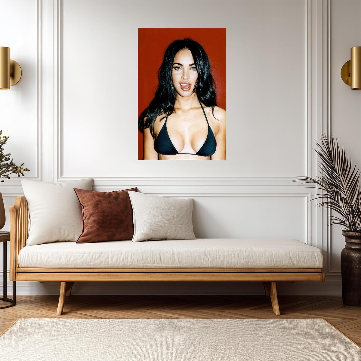 Megan Fox in Black Bikini Poster | Sexy Actress Wall Art Print - Celebrities Poster