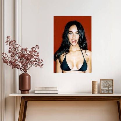 Megan Fox in Black Bikini Poster | Sexy Actress Wall Art Print - Celebrities Poster