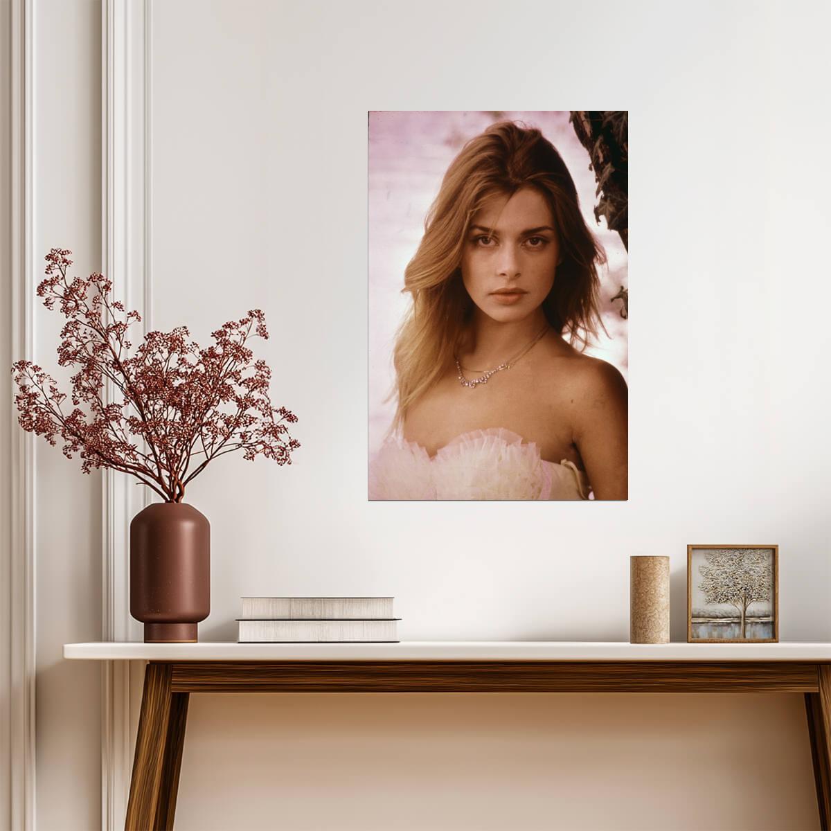 Nastassja Kinski Pink Portrait Poster | Actress Wall Art Print - Celebrities Poster