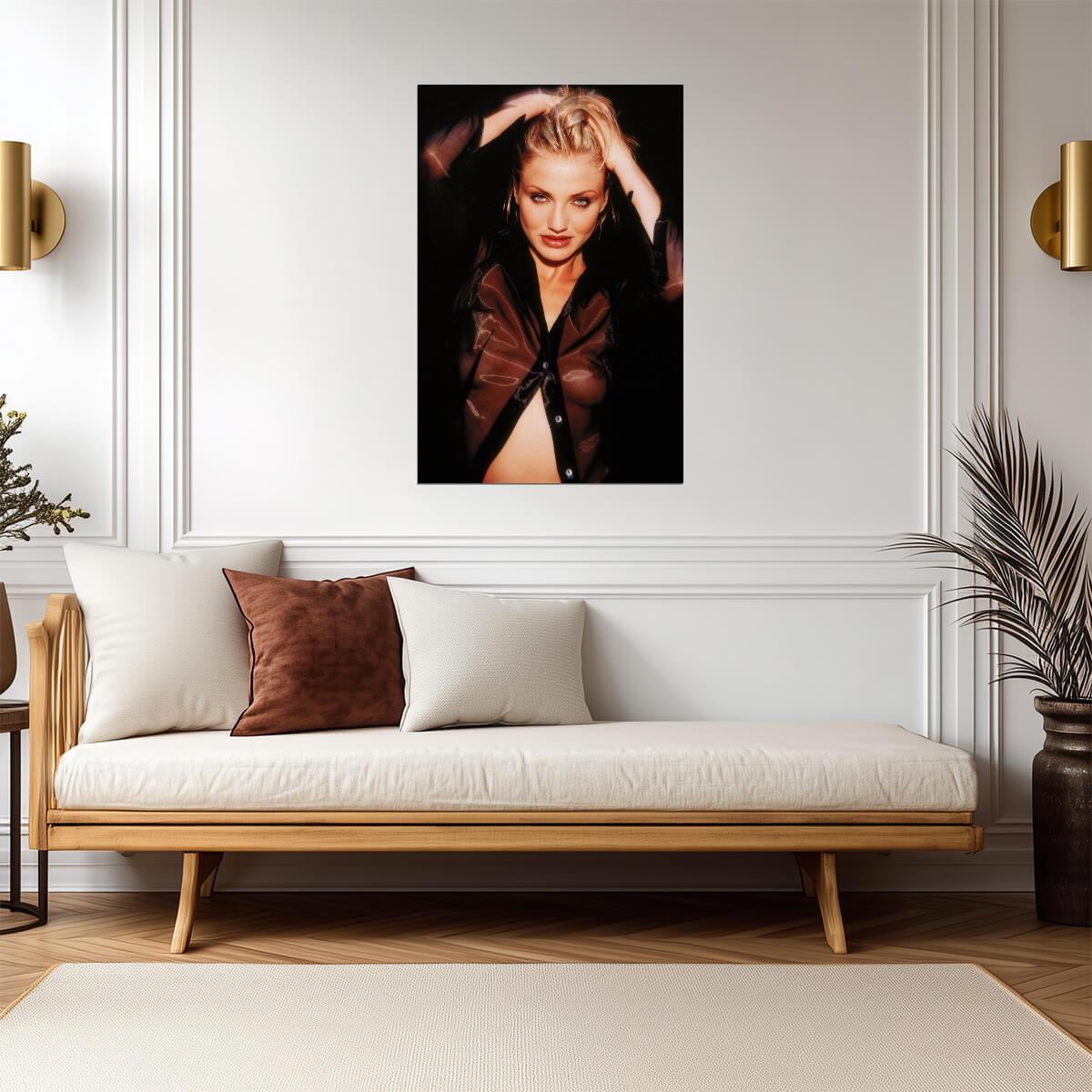 Cameron Diaz Sexy Portrait Poster | Vintage Wall Art Print - Celebrities Poster