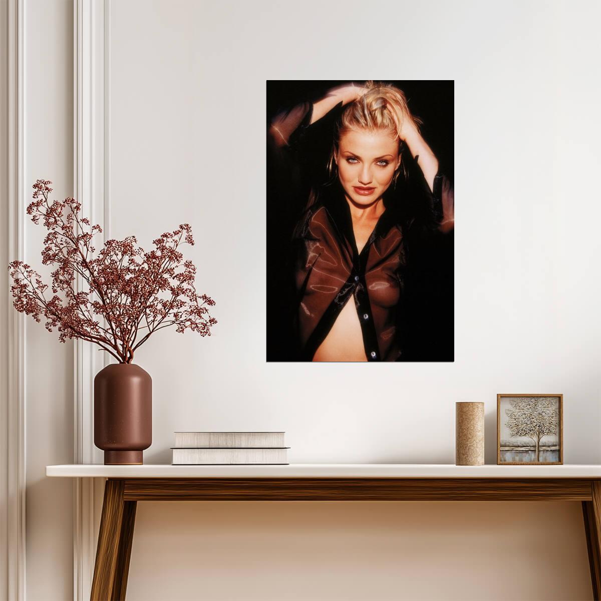 Cameron Diaz Sexy Portrait Poster | Vintage Wall Art Print - Celebrities Poster