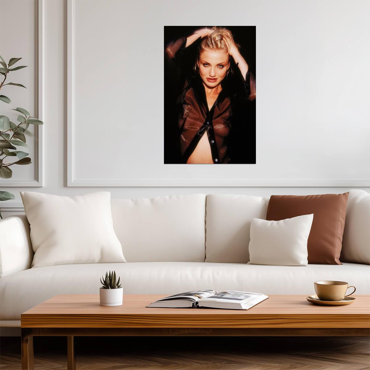 Cameron Diaz Sexy Portrait Poster | Vintage Wall Art Print - Celebrities Poster
