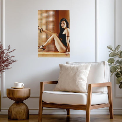 Lucy Liu in Black Outfit Poster | Sexy Legs Wall Art Print - Celebrities Poster
