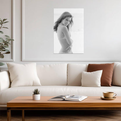 Raquel Welch in Bikini Poster | Black and White Portrait Wall Art Print - Celebrities Poster