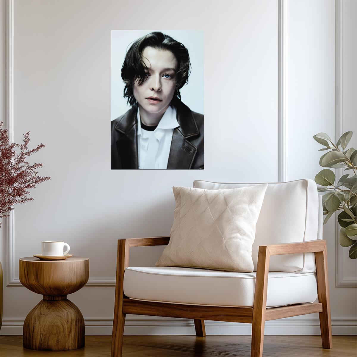 Emma D Arcy in Leather Jacket Poster | Actress Wall Art Print - Celebrities Poster
