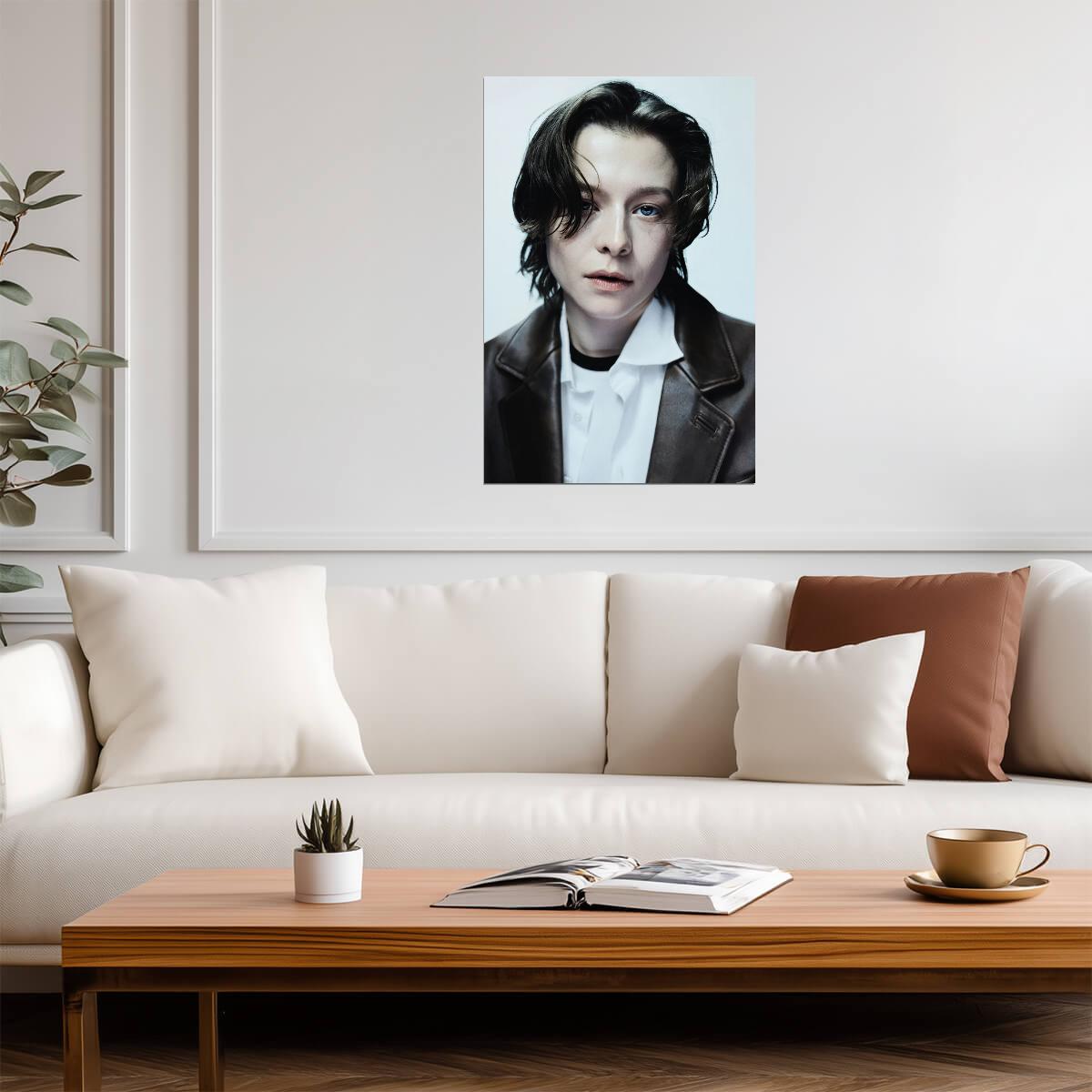 Emma D Arcy in Leather Jacket Poster | Actress Wall Art Print - Celebrities Poster