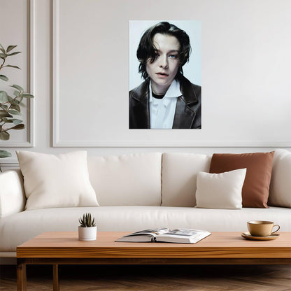 Emma D Arcy in Leather Jacket Poster | Actress Wall Art Print - Celebrities Poster