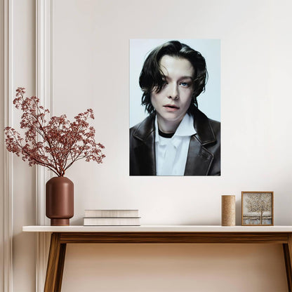 Emma D Arcy in Leather Jacket Poster | Actress Wall Art Print - Celebrities Poster