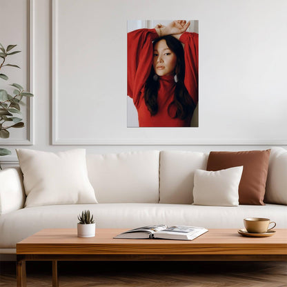 Yerin Ha in Red Outfit Poster | Raised Arms Wall Art Print - Celebrities Poster