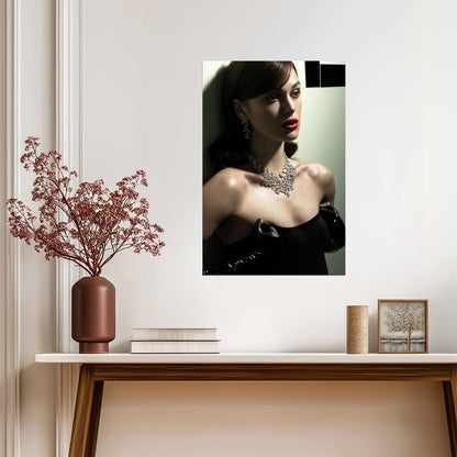 Keira Knightley Red Lips Poster | Black Gloves Wall Art Print - Celebrities Poster