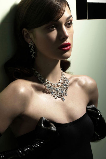 Keira Knightley Red Lips Poster | Black Gloves Wall Art Print - Celebrities Poster