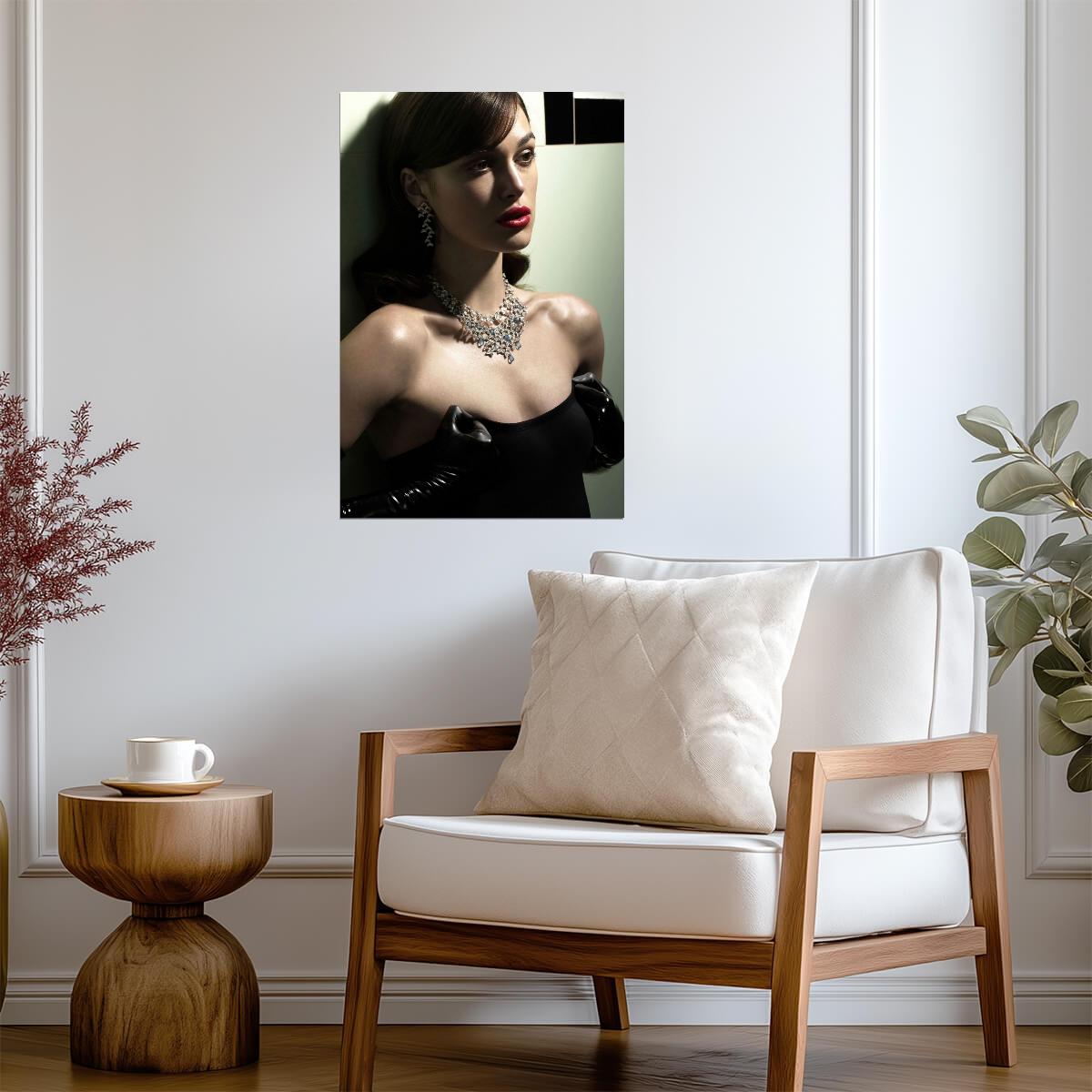 Keira Knightley Red Lips Poster | Black Gloves Wall Art Print - Celebrities Poster