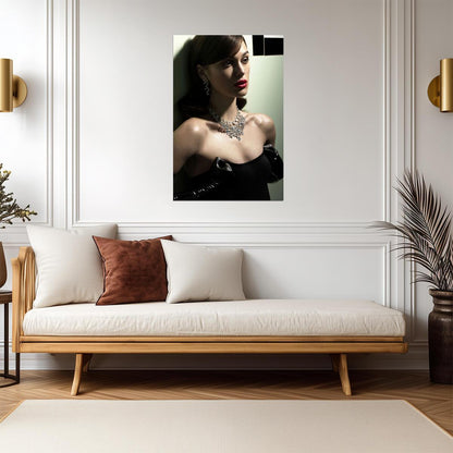 Keira Knightley Red Lips Poster | Black Gloves Wall Art Print - Celebrities Poster