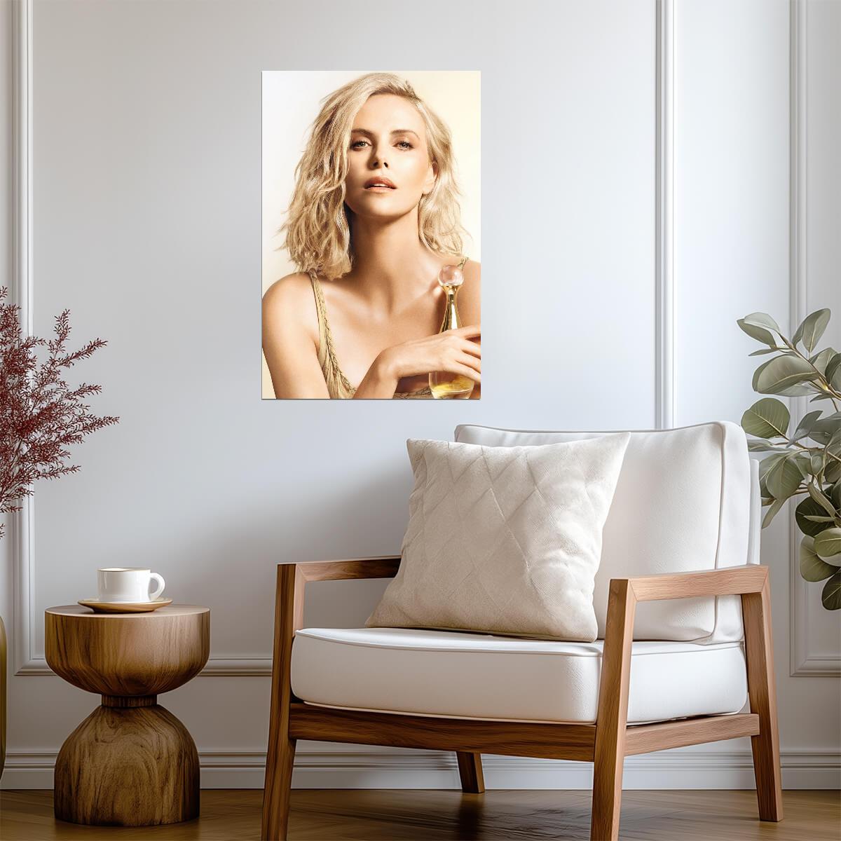 Charlize Theron Portrait Poster | Actress Wall Art Print - Celebrities Poster