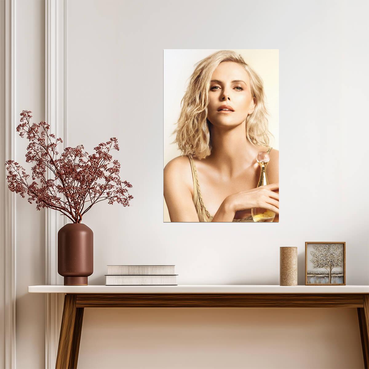 Charlize Theron Portrait Poster | Actress Wall Art Print - Celebrities Poster