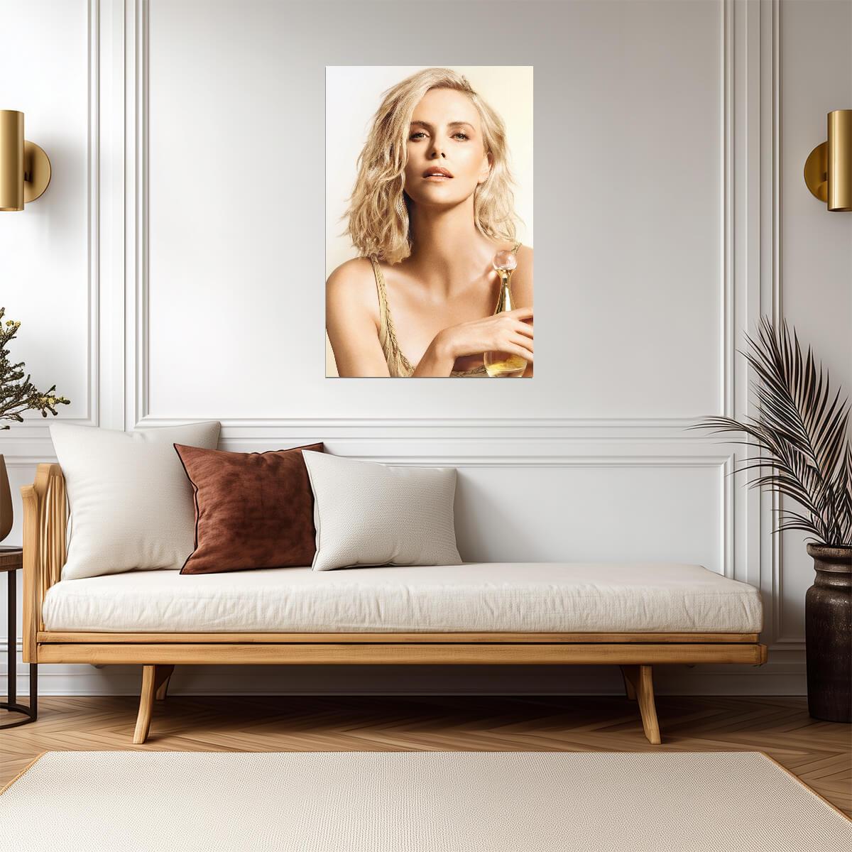Charlize Theron Portrait Poster | Actress Wall Art Print - Celebrities Poster