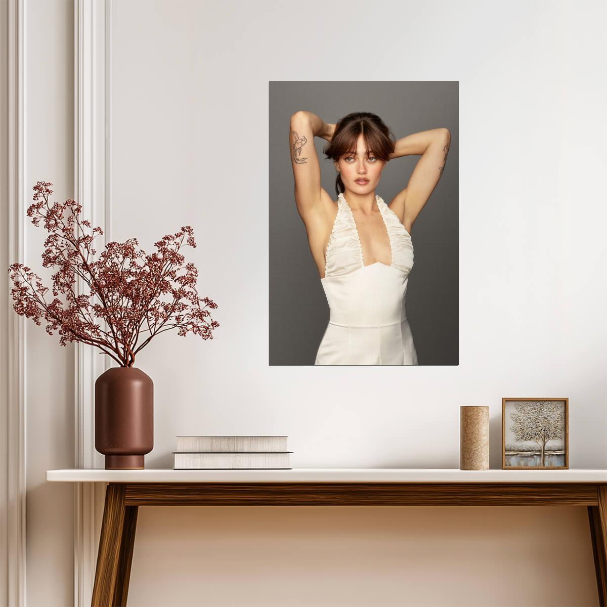 Ella Purnell in Off Shoulder Dress Poster | Studio Wall Art Print - Celebrities Poster