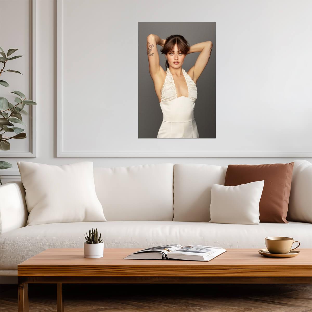 Ella Purnell in Off Shoulder Dress Poster | Studio Wall Art Print - Celebrities Poster