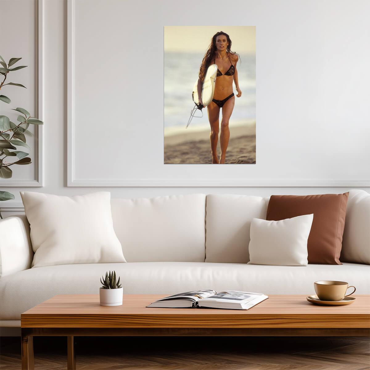 Demi Moore in Black Bikini Poster | Sexy Actress Wall Art Print - Celebrities Poster